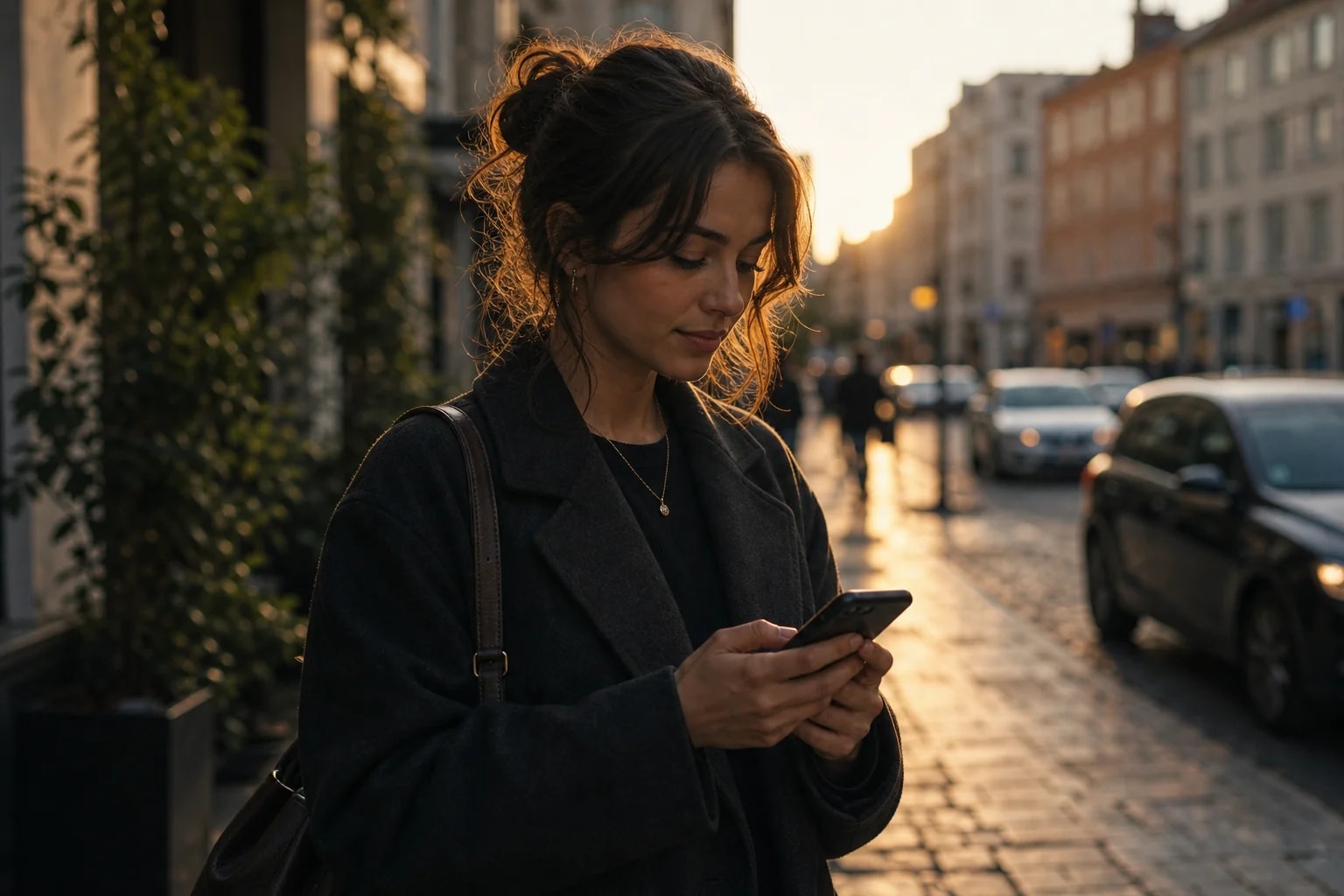 Small-business owner checking a call summary before deciding whether to call back