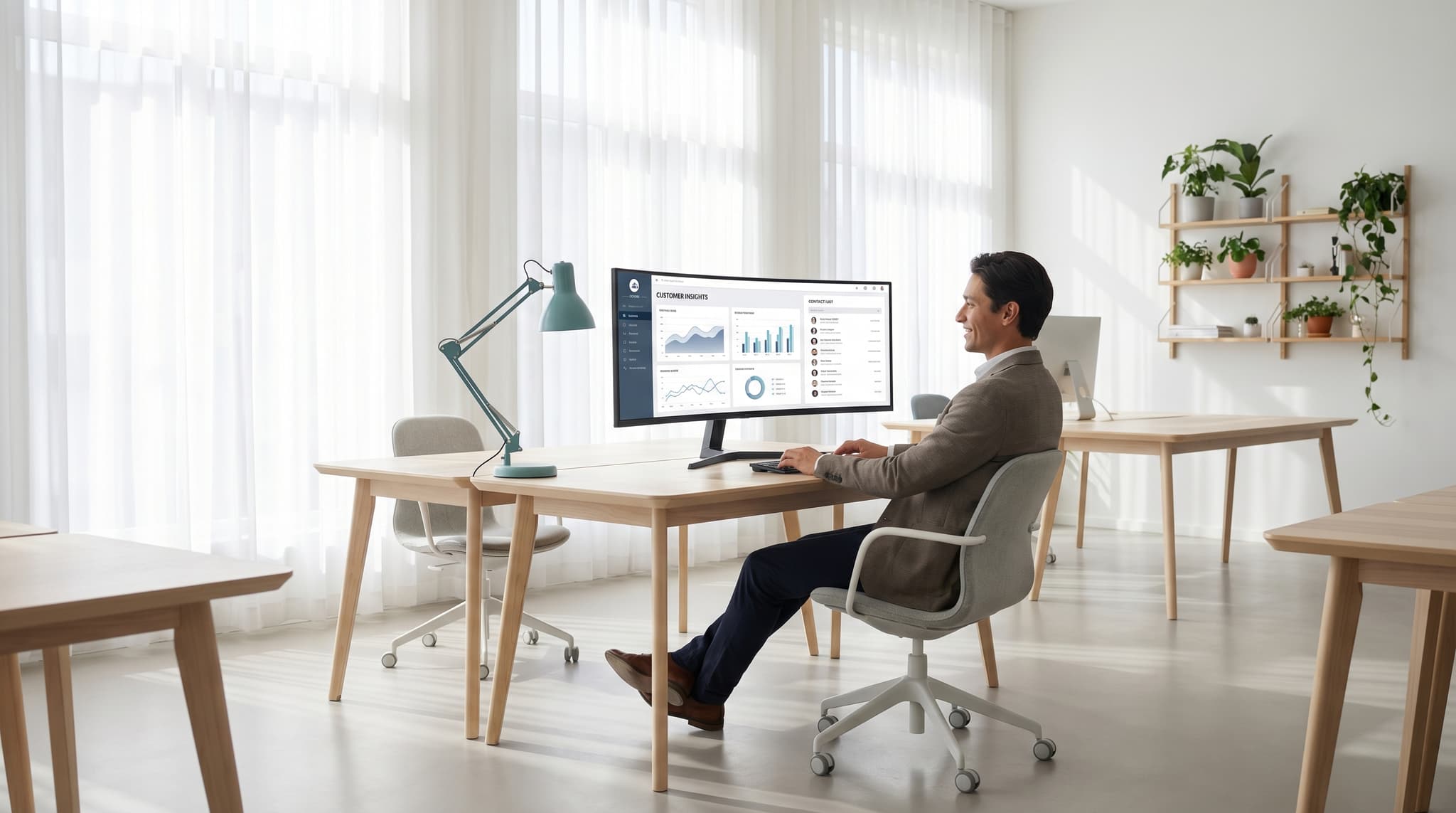 Team collaborating on customer data